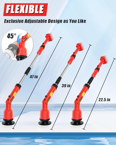 Electric Spin Scrubber with Adjustable Extension Arm & 8 Brushes Y50708