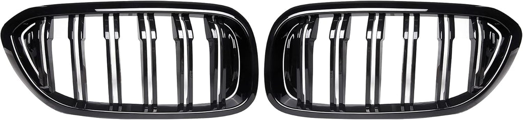 ABS Gloss Black Front Kidney Grille Grill Pack of 2 A345
