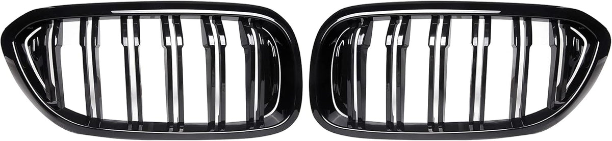 ABS Gloss Black Front Kidney Grille Grill Pack of 2 A345