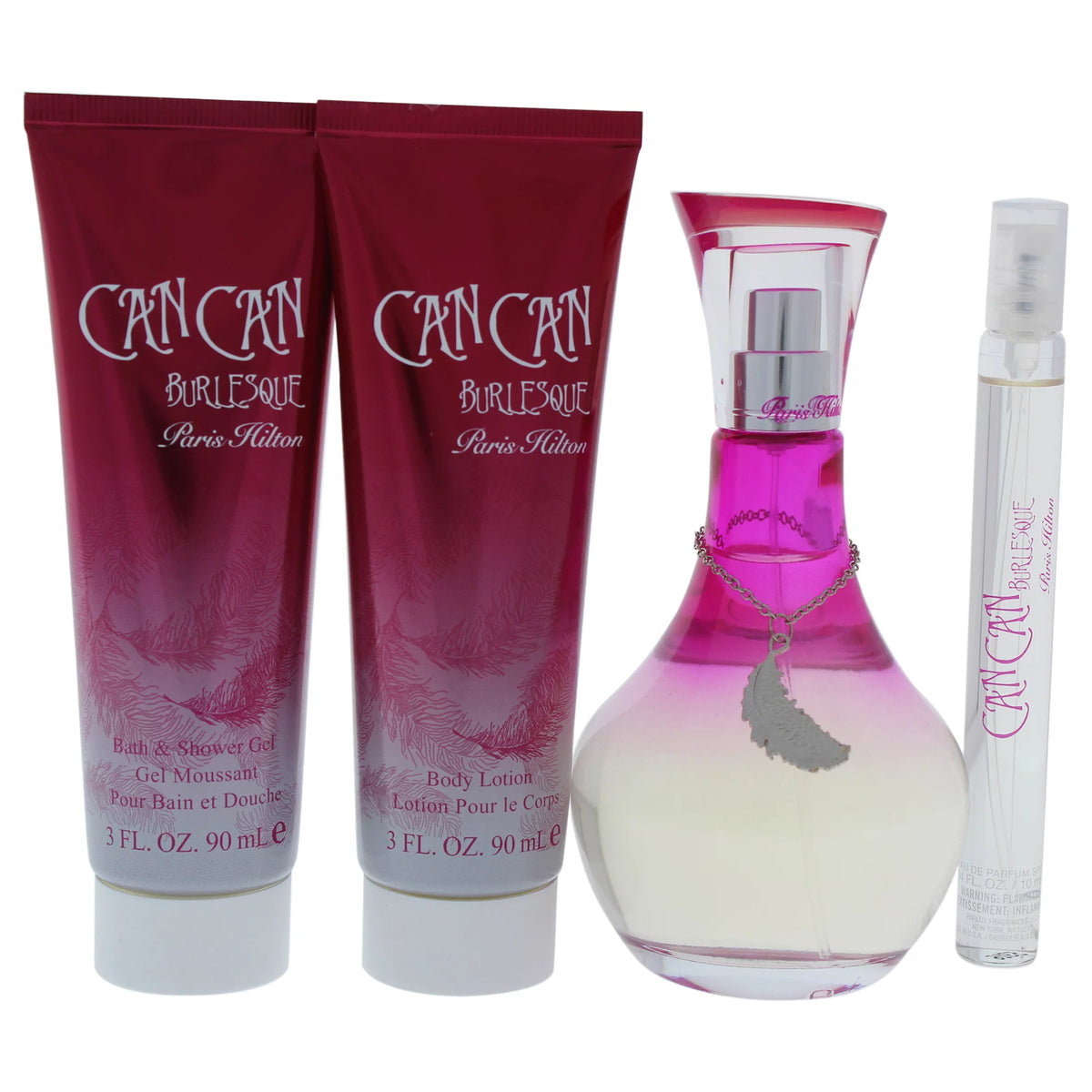 4 Pc Eau De Parfum Spray Body Lotion Bath & Shower Gel Gift Set D2319
