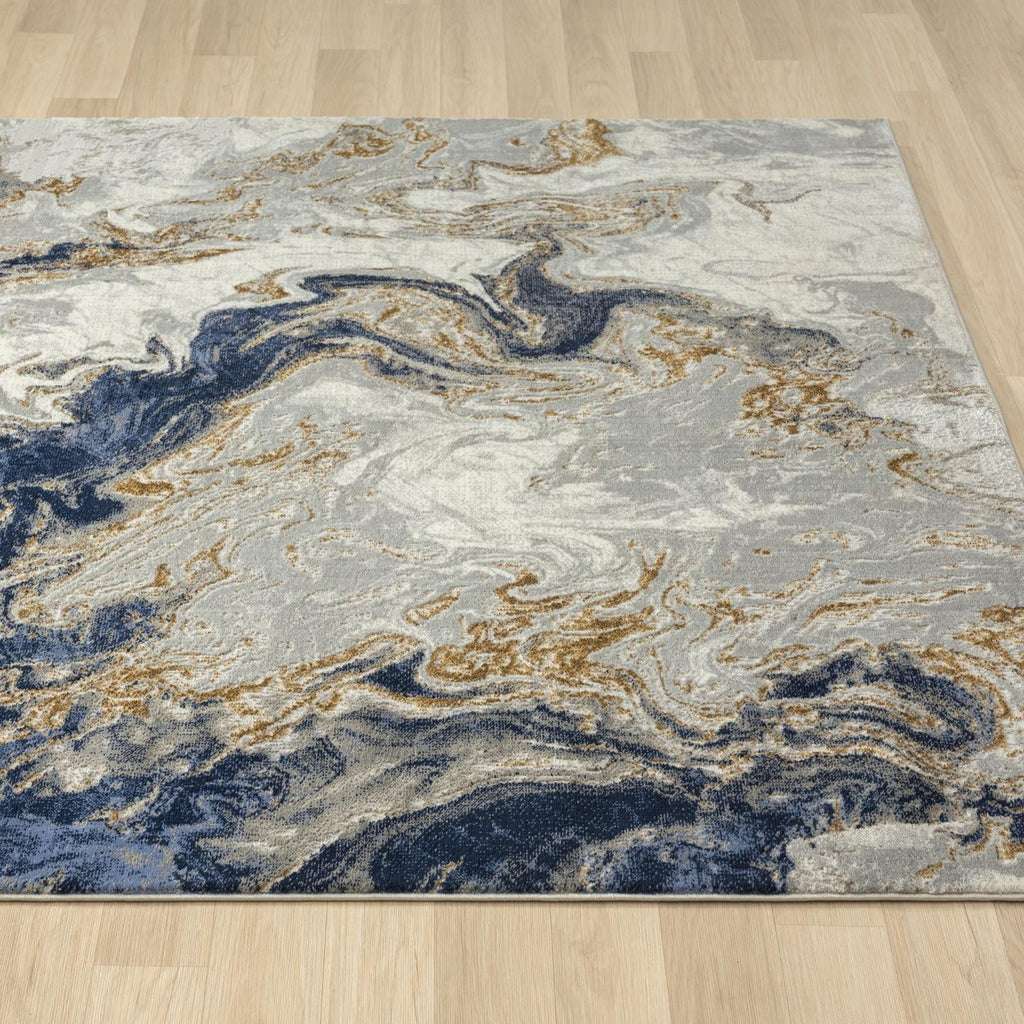 Blue Abstract 8x10 Area Rug Y4579