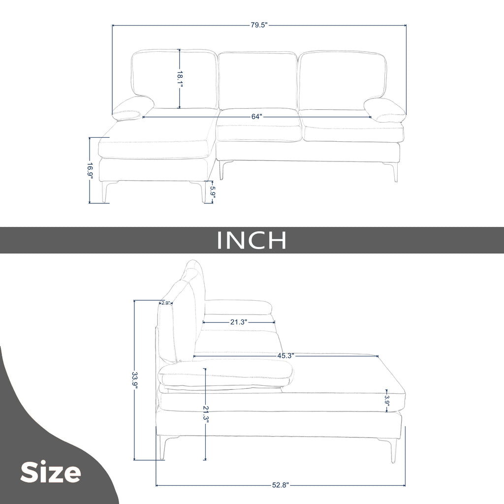 Dark Gray Left Hand Facing Sofa & Chaise C934414
