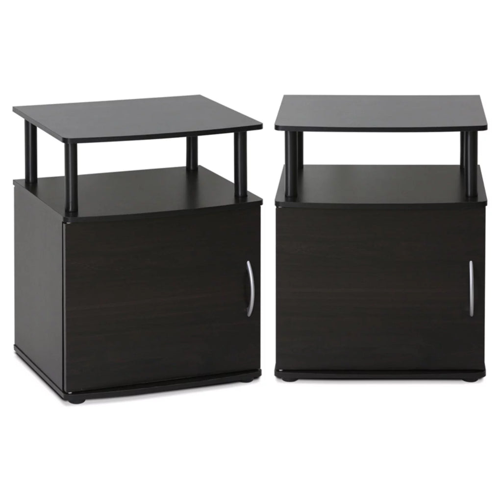 Black Engineered Wood End Table Set of 2 H6621