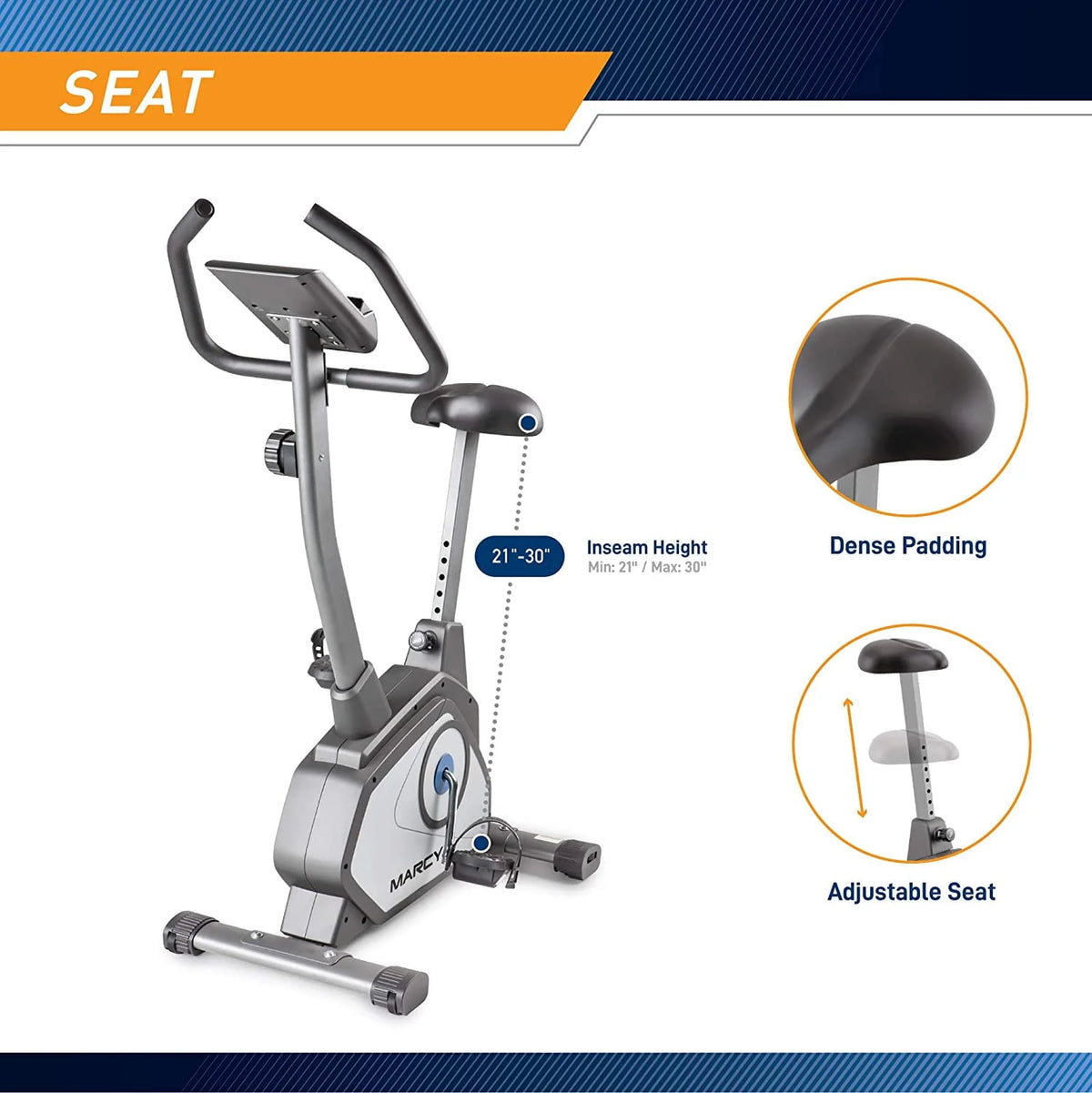 Upright Exercise Bike with Adjustable Seat W944221