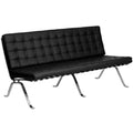 Black Tufted Leather Sofa I91034