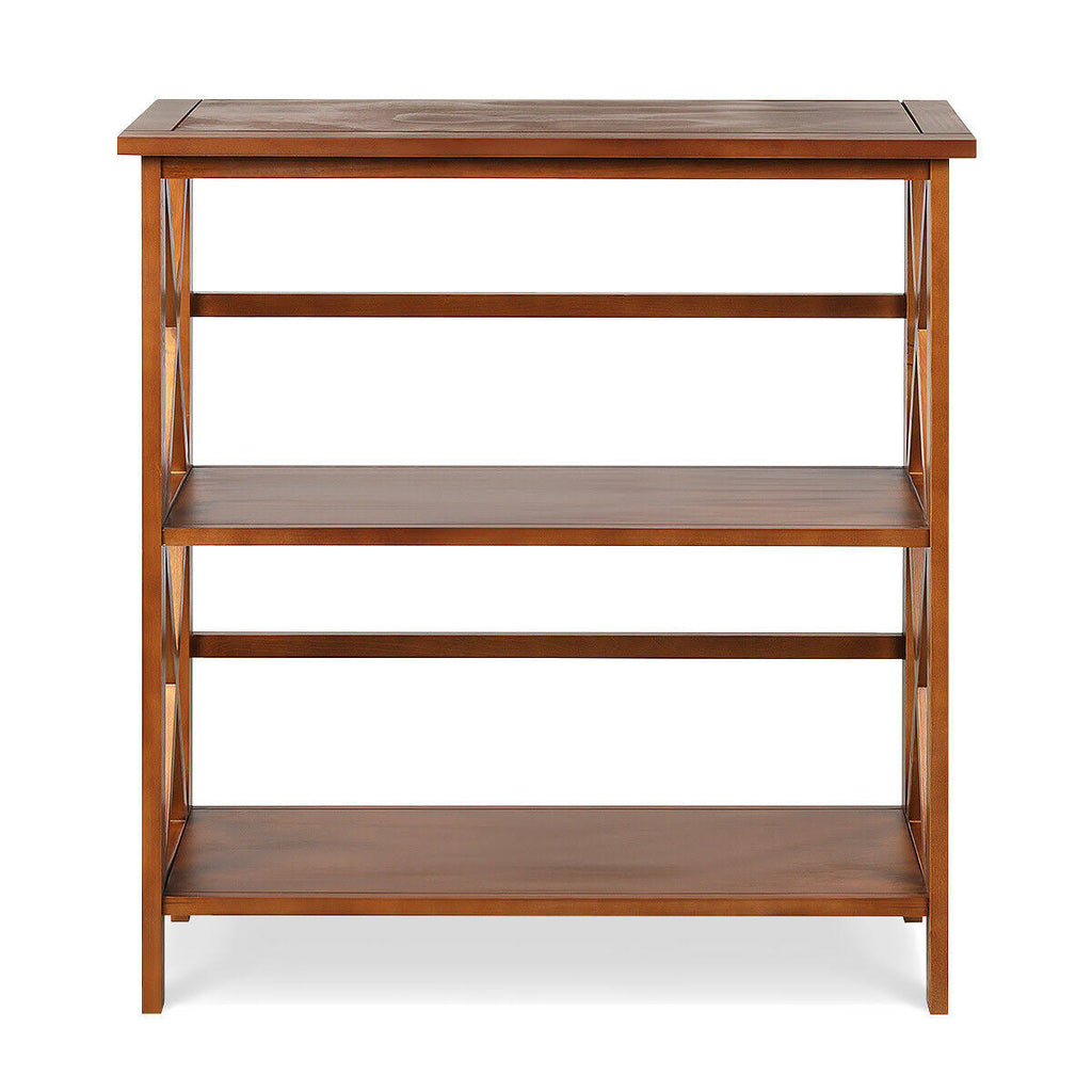 3-Tier Wooden Open Shelf Bookcase Natural E8830
