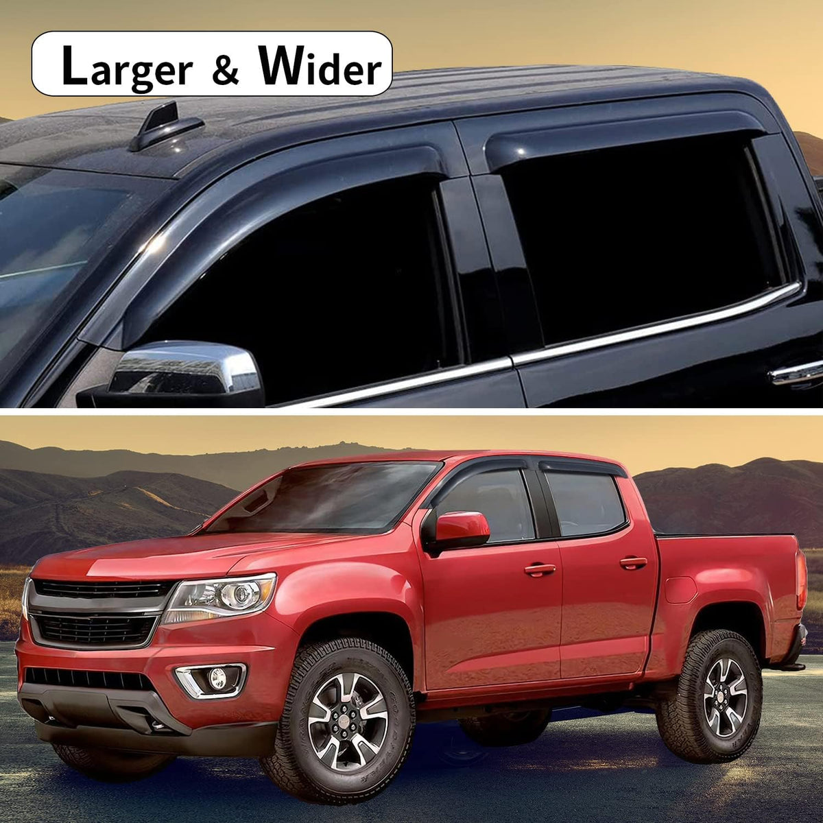 Dark Smoke 4-Piece Side Window Deflectors W789