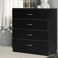 Black 4 Drawer Wood Dresser T5707