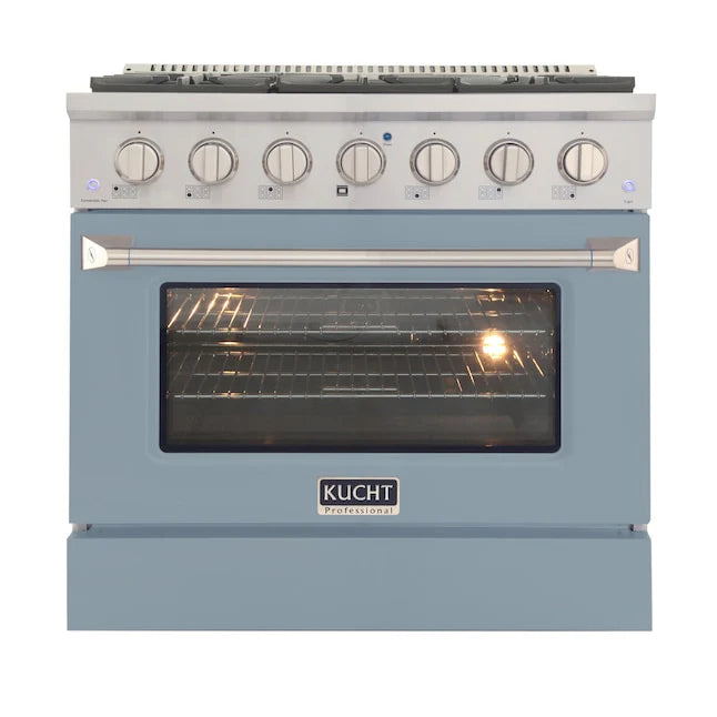 Light Blue 4 Burner Dual Fuel Range V89575